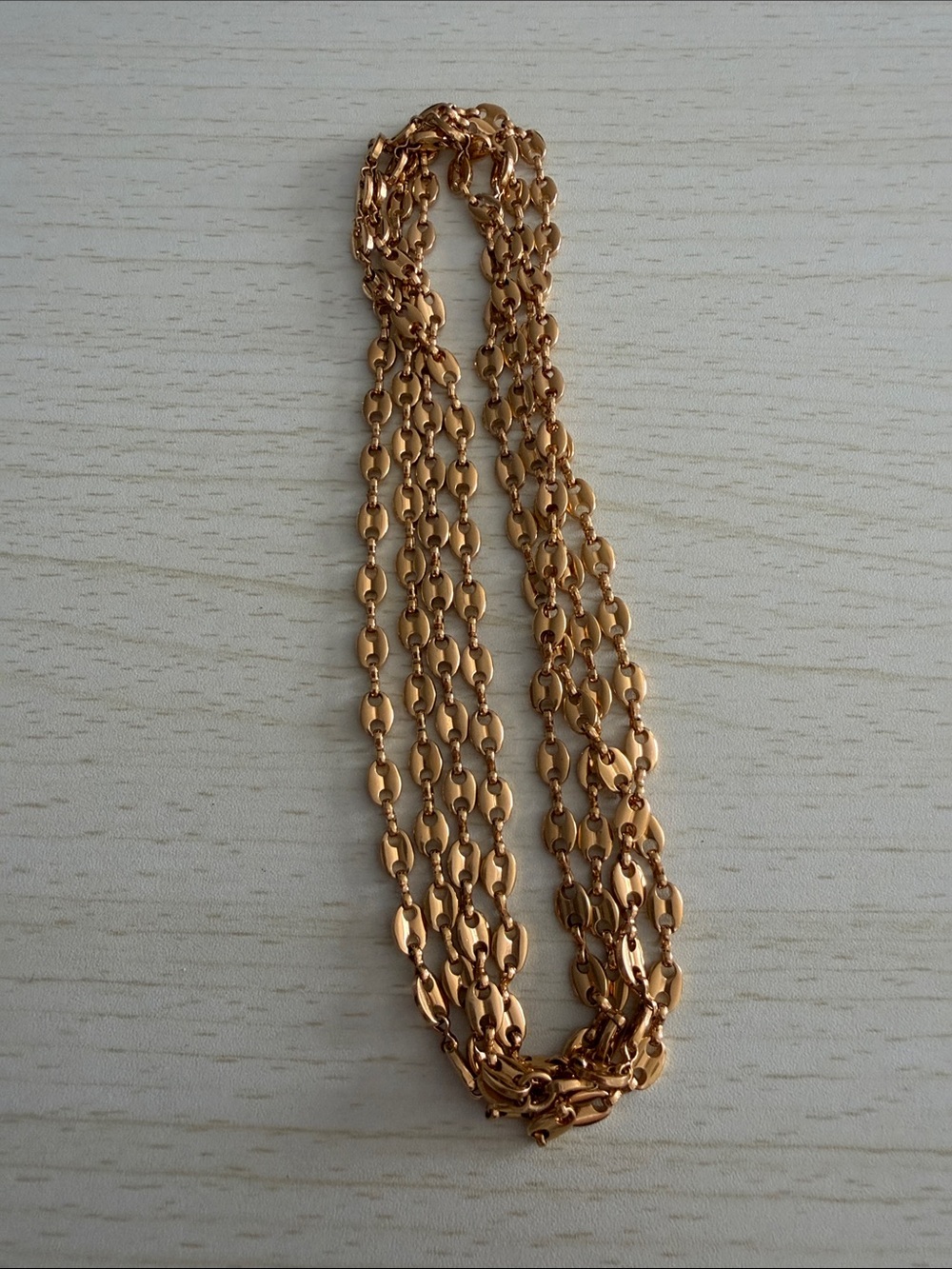 Gold Tone Multi-Strand Women's Chain Necklace